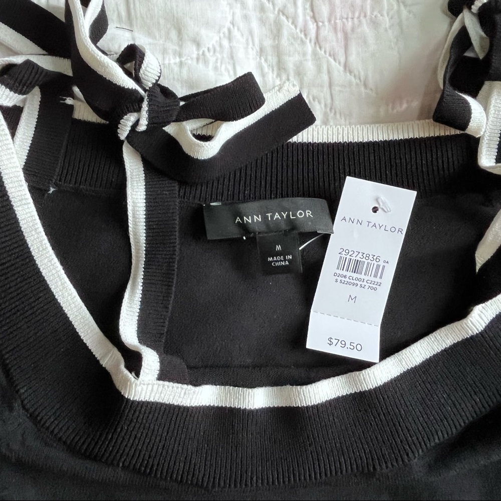 Ann Taylor black off the shoulder sweater - NWT! - Picture 3 of 6